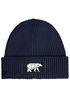 Herren Beanie Wintermütze mit Patch Bär Lineart Polygon Natur Aufdruck Print Strickmütze Rippstrick Outdoor Fashion Neverless®preview