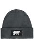 Herren Beanie Wintermütze mit Patch Bär Lineart Polygon Natur Aufdruck Print Strickmütze Rippstrick Outdoor Fashion Neverless®preview