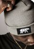 Herren Beanie Wintermütze mit Patch Bär Lineart Polygon Natur Aufdruck Print Strickmütze Rippstrick Outdoor Fashion Neverless®preview