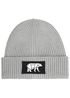 Herren Beanie Wintermütze mit Patch Bär Lineart Polygon Natur Aufdruck Print Strickmütze Rippstrick Outdoor Fashion Neverless®preview