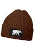 Herren Beanie Wintermütze mit Patch Bär Lineart Polygon Natur Aufdruck Print Strickmütze Rippstrick Outdoor Fashion Neverless®preview