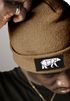 Herren Beanie Wintermütze mit Patch Bär Lineart Polygon Natur Aufdruck Print Strickmütze Rippstrick Outdoor Fashion Neverless®preview