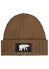 Herren Beanie Wintermütze mit Patch Bär Lineart Polygon Natur Aufdruck Print Strickmütze Rippstrick Outdoor Fashion Neverless®preview