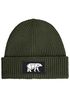 Herren Beanie Wintermütze mit Patch Bär Lineart Polygon Natur Aufdruck Print Strickmütze Rippstrick Outdoor Fashion Neverless®preview