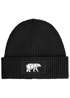 Herren Beanie Wintermütze mit Patch Bär Lineart Polygon Natur Aufdruck Print Strickmütze Rippstrick Outdoor Fashion Neverless®preview