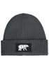 Herren Beanie Wintermütze mit Patch Bär Lineart Polygon Natur Aufdruck Print Strickmütze Rippstrick Outdoor Fashion Neverless®preview