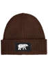 Herren Beanie Wintermütze mit Patch Bär Lineart Polygon Natur Aufdruck Print Strickmütze Rippstrick Outdoor Fashion Neverless®preview