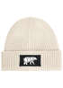 Herren Beanie Wintermütze mit Patch Bär Lineart Polygon Natur Aufdruck Print Strickmütze Rippstrick Outdoor Fashion Neverless®preview
