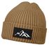 Herren Beanie Wintermütze mit Patch Berge Mountain Aufdruck Print Strickmütze mit Umschlag Rippstrick Neverless®preview