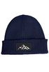 Herren Beanie Wintermütze mit Patch Berge Mountain Aufdruck Print Strickmütze mit Umschlag Rippstrick Neverless®preview