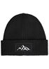 Herren Beanie Wintermütze mit Patch Berge Mountain Aufdruck Print Strickmütze mit Umschlag Rippstrick Neverless®preview