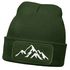 Herren Beanie Wintermütze mit Patch Berge Natur Outdoor Aufdruck Print Strickmütze Rippstrick Neverless®preview