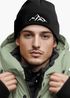 Herren Beanie Wintermütze mit Patch Berge Natur Outdoor Aufdruck Print Strickmütze Rippstrick Neverless®preview