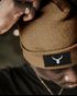 Herren Beanie Wintermütze mit Patch Hirsch Geweih Low Poly Aufdruck Print Strickmütze Rippstrick Fashion Streetwear Neverless®preview