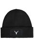 Herren Beanie Wintermütze mit Patch Hirsch Geweih Low Poly Aufdruck Print Strickmütze Rippstrick Fashion Streetwear Neverless®preview