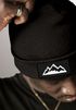 Herren Beanie Wintermütze mit Patch Mountain Badge Aufdruck Print Strickmütze Rippstrick Outdoor Fashion Neverless®preview