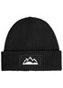 Herren Beanie Wintermütze mit Patch Mountain Badge Aufdruck Print Strickmütze Rippstrick Outdoor Fashion Neverless®preview