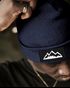 Herren Beanie Wintermütze mit Patch Mountain Badge Aufdruck Print Strickmütze Rippstrick Outdoor Fashion Neverless®preview
