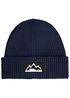 Herren Beanie Wintermütze mit Patch Mountain Badge Aufdruck Print Strickmütze Rippstrick Outdoor Fashion Neverless®preview