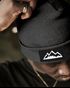 Herren Beanie Wintermütze mit Patch Mountain Badge Aufdruck Print Strickmütze Rippstrick Outdoor Fashion Neverless®preview