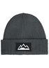 Herren Beanie Wintermütze mit Patch Mountain Badge Aufdruck Print Strickmütze Rippstrick Outdoor Fashion Neverless®preview