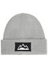 Herren Beanie Wintermütze mit Patch Mountain Badge Aufdruck Print Strickmütze Rippstrick Outdoor Fashion Neverless®preview