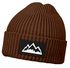 Herren Beanie Wintermütze mit Patch Mountain Badge Aufdruck Print Strickmütze Rippstrick Outdoor Fashion Neverless®preview