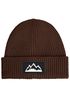 Herren Beanie Wintermütze mit Patch Mountain Badge Aufdruck Print Strickmütze Rippstrick Outdoor Fashion Neverless®preview