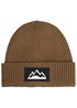 Herren Beanie Wintermütze mit Patch Mountain Badge Aufdruck Print Strickmütze Rippstrick Outdoor Fashion Neverless®preview