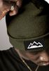 Herren Beanie Wintermütze mit Patch Mountain Badge Aufdruck Print Strickmütze Rippstrick Outdoor Fashion Neverless®preview