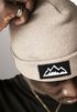 Herren Beanie Wintermütze mit Patch Mountain Badge Aufdruck Print Strickmütze Rippstrick Outdoor Fashion Neverless®preview