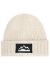 Herren Beanie Wintermütze mit Patch Mountain Badge Aufdruck Print Strickmütze Rippstrick Outdoor Fashion Neverless®preview
