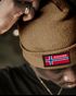 Herren Beanie Wintermütze mit Patch Norwegen Flagge Aufdruck Print Strickmütze Männer Rippstrick Neverless®preview