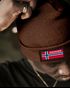 Herren Beanie Wintermütze mit Patch Norwegen Flagge Aufdruck Print Strickmütze Männer Rippstrick Neverless®preview