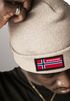 Herren Beanie Wintermütze mit Patch Norwegen Flagge Aufdruck Print Strickmütze Männer Rippstrick Neverless®preview