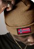 Herren Beanie Wintermütze mit Patch Norwegen Flagge Aufdruck Print Strickmütze Männer Rippstrick Neverless®preview