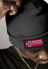 Herren Beanie Wintermütze mit Patch Norwegen Flagge Aufdruck Print Strickmütze Männer Rippstrick Neverless®preview