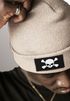 Herren Beanie Wintermütze mit Patch Skull Totenkopf Aufdruck Print Strickmütze Rippstrick Neverless®preview