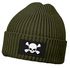 Herren Beanie Wintermütze mit Patch Skull Totenkopf Aufdruck Print Strickmütze Rippstrick Neverless®preview
