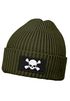 Herren Beanie Wintermütze mit Patch Skull Totenkopf Aufdruck Print Strickmütze Rippstrick Neverless®preview