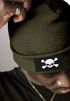 Herren Beanie Wintermütze mit Patch Skull Totenkopf Aufdruck Print Strickmütze Rippstrick Neverless®preview