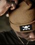 Herren Beanie Wintermütze mit Patch Skull Totenkopf Aufdruck Print Strickmütze Rippstrick Neverless®preview