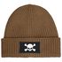 Herren Beanie Wintermütze mit Patch Skull Totenkopf Aufdruck Print Strickmütze Rippstrick Neverless®preview