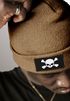 Herren Beanie Wintermütze mit Patch Skull Totenkopf Aufdruck Print Strickmütze Rippstrick Neverless®preview