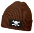 Herren Beanie Wintermütze mit Patch Skull Totenkopf Aufdruck Print Strickmütze Rippstrick Neverless®preview