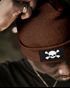 Herren Beanie Wintermütze mit Patch Skull Totenkopf Aufdruck Print Strickmütze Rippstrick Neverless®preview