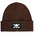 Herren Beanie Wintermütze mit Patch Skull Totenkopf Aufdruck Print Strickmütze Rippstrick Neverless®preview