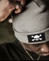 Herren Beanie Wintermütze mit Patch Skull Totenkopf Aufdruck Print Strickmütze Rippstrick Neverless®preview
