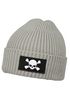 Herren Beanie Wintermütze mit Patch Skull Totenkopf Aufdruck Print Strickmütze Rippstrick Neverless®preview