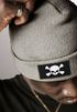 Herren Beanie Wintermütze mit Patch Skull Totenkopf Aufdruck Print Strickmütze Rippstrick Neverless®preview